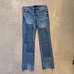 Lucky Brand Patched Blue Straight Leg Jeans